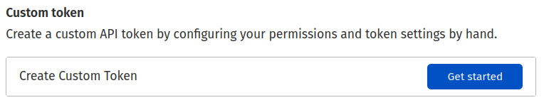 Screenshot of the create custom token button