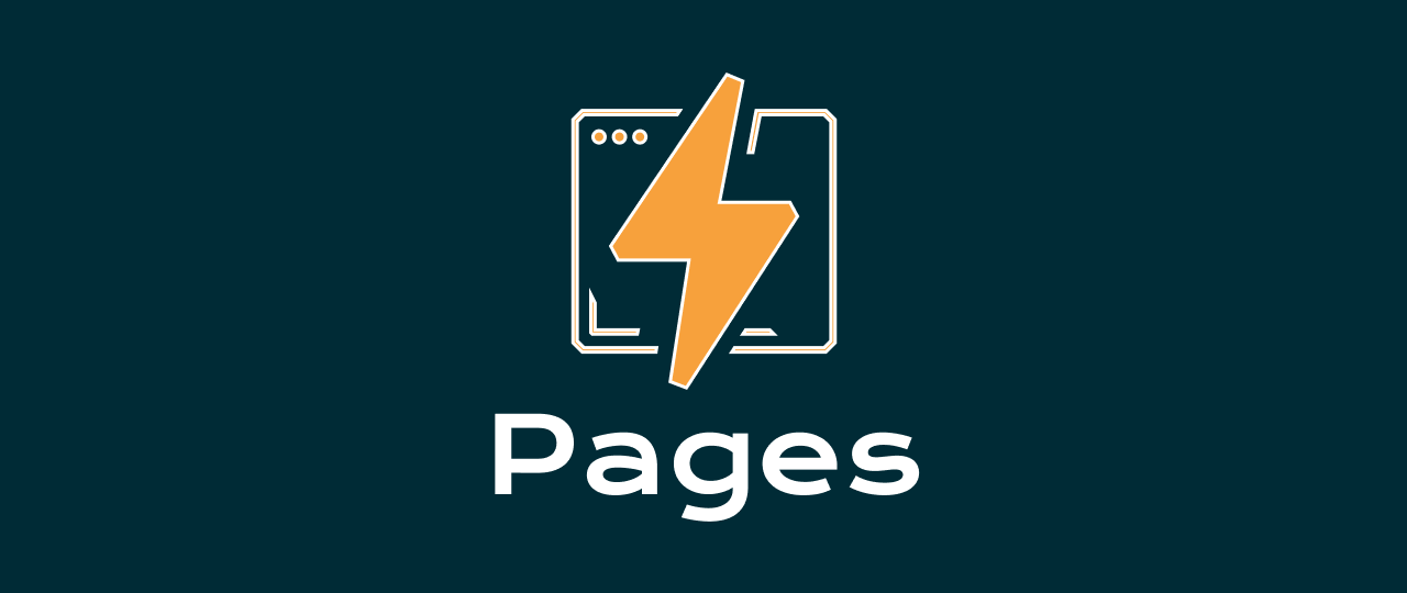 The Pages logo featuring a lightning bolt